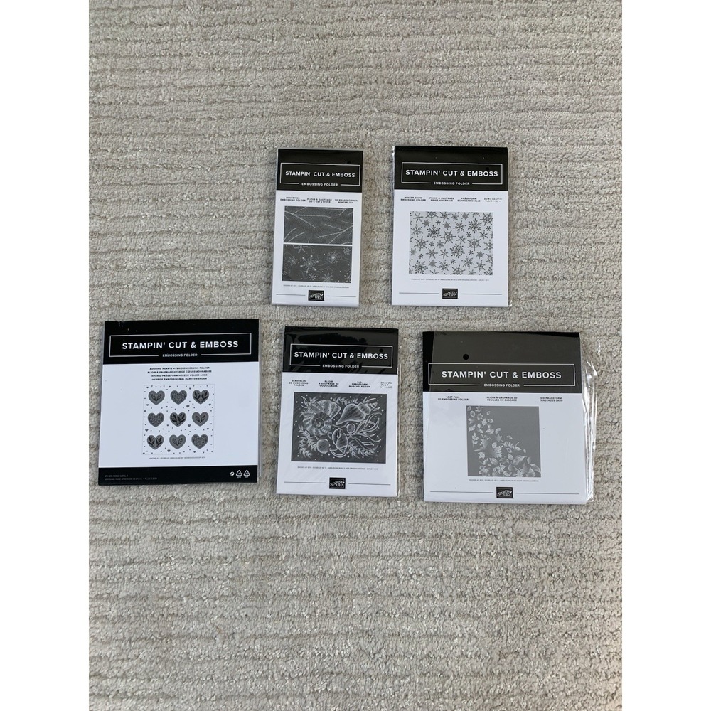 Lot Of 5 Stampin Up Cut & Emboss 3D Embossing Folders, Hybrid Folder, Folder